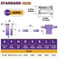 thumbnail image 4 of shiyou-1/4"-20UNC Rivet Nut, 35PCS Rivnut Nutsert 304 Stainless Steel Rivets Flat Head Rivet Nuts Rivnut Threaded Assortment for Furniture, Automotive and Industrial Applications (1/4''-20), 4 of 4