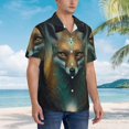 thumbnail image 5 of Balery Vintage Pattern Fox Print Men's Hawaiian Shirts Short Sleeve Beach Shirt Relaxed Fit Vacation Button Down Shirts-XX-Large, 5 of 9