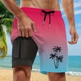 thumbnail image 2 of Kcolen Men Swim Shorts Gradient Swim Shorts Men Light Mens Swimsuit Compression Liner Summer Beach Swimwear, 2 of 4