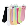 thumbnail image 4 of Esaierr Toddler Girls Breathable Socks,Kids Girls Mesh Candy Color Stockings,Mid-Calf Socks Calf Socks for 3-12 Years Old, 4 of 6