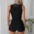 thumbnail image 4 of WXLWZYWL Womens One Piece Swimsuit Boyleg Zip Up Athletic Swimwear Training Bathing Suit Sleeveless Sun Protection, 4 of 6