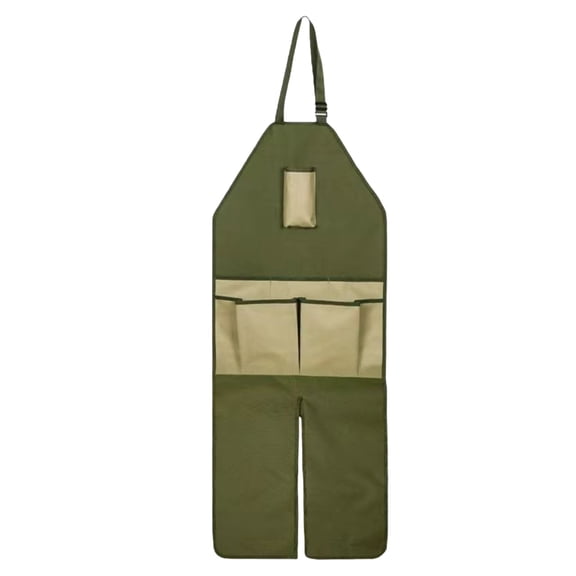 Split Leg Gardening Apron With Multiple Pockets, Waterproof Gardening Apron Extra-Long 46 Inches Fabric Tool Apron, with Multiple Pockets for Lawn Care & Pruning