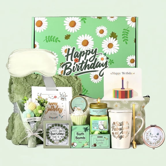 Birthday Gifts for Women Self Care Gifts for Women Happy Birthday Gift Baskets for Mon Wife Grandma Girlfriend Best Friend,Sister,Daisy Relaxing Spa Gifts Set Christmas Gifts