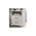 thumbnail image 2 of Elara 22"W White Engineered Wood 2-Drawer Nightstand Bedside Table w/USB Ports, 2 of 6