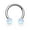 White, variant on Circular Barbell Ring Internally Threaded Horseshoe Synthetic Opal Balls 14G 16G