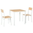 thumbnail image 3 of HOMCOM 3-Piece Wooden Square Dining Table Set for 2 with 1 Table and 2 Chairs, White, 3 of 10