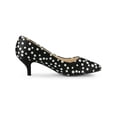 thumbnail image 3 of BLISSFUL STEP Women's Shoes Polka Dot Kitten Heel Pumps Pointed Toe Slip-on Heels Black 8.5, 3 of 7