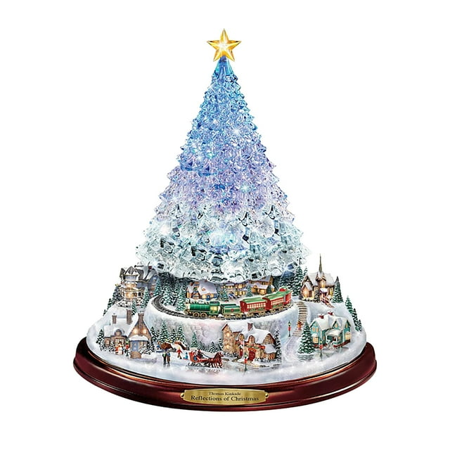 Christmas Tree Rotating Sculpture Train Decorations Paste Window Paste Stickers Christmas Decorations For Home