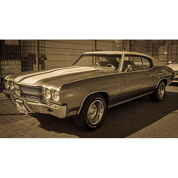 Iconic Arts Laminated 43x24 inches Poster: Oldtimer Chevrolet Chevelle ...