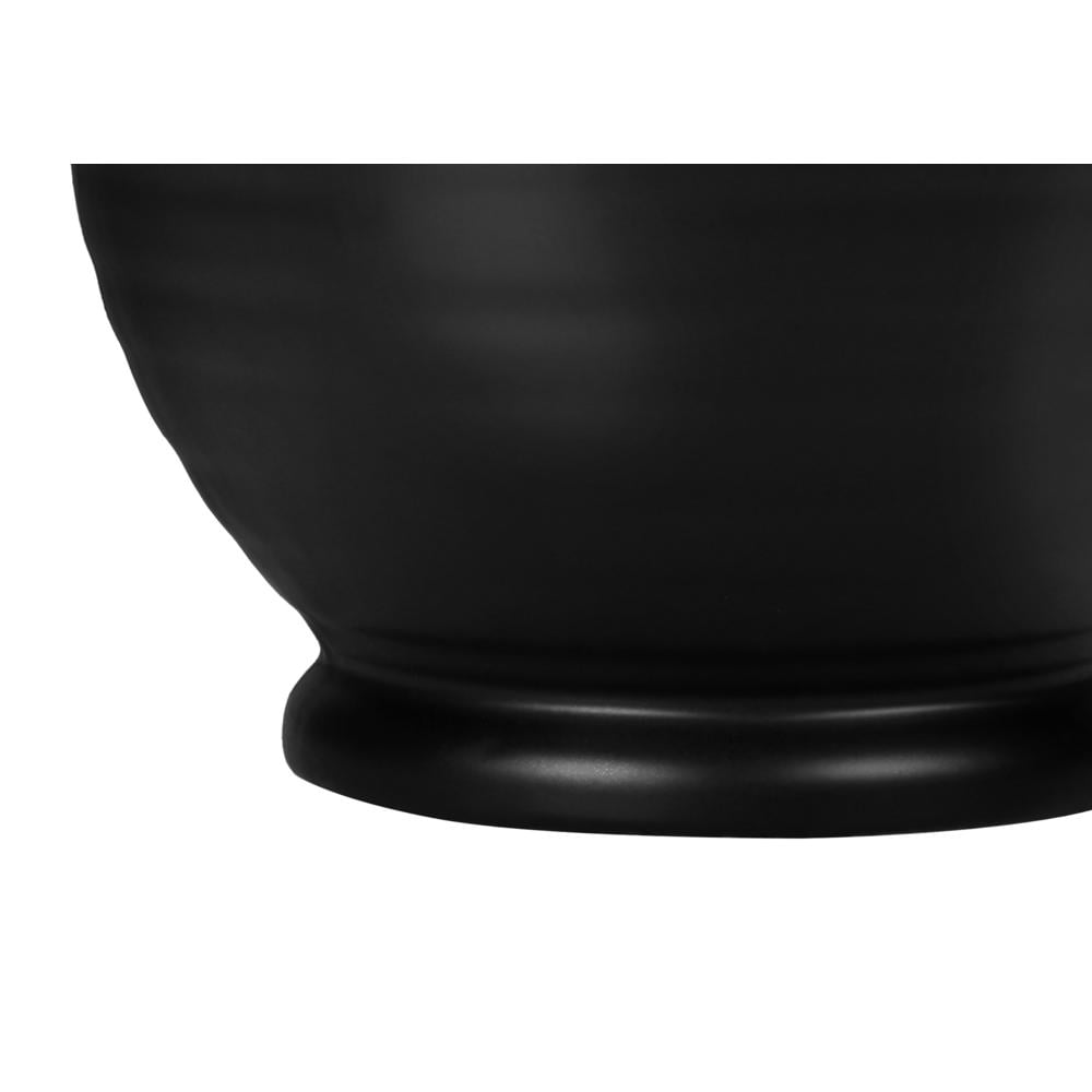 Lighting - 17"h Table Lamp - Black Ceramic Base - Ivory Shade - Transitional