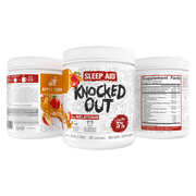 5% Nutrition Knocked Out Natural Sleep Aid & Post-Workout Recovery Supplement with GABA, Melatonin, Chamomile, Tyrosine - 30 Servings (Apple Cider)