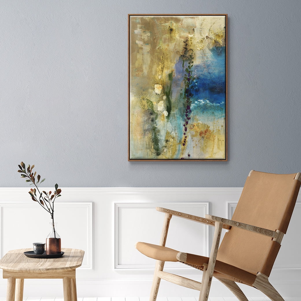 Immerge II Framed Premium Gallery Wrapped Canvas - Ready to Hang - 27 x 41 - Walnut Floating Frame