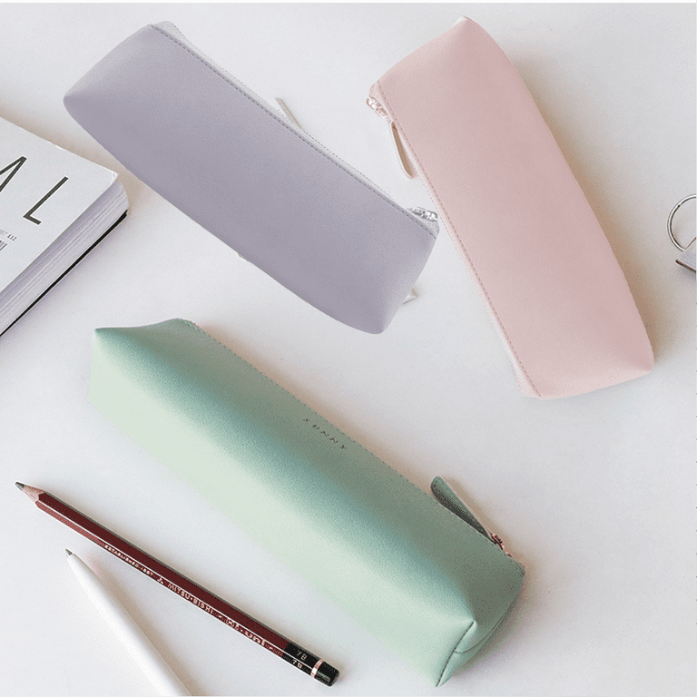 Makeup Bag Pen Pencil Stationery Pouch Bag Case/PU Leather Small Pencil  Pouch Students Stationery Pouch Zipper Bag 