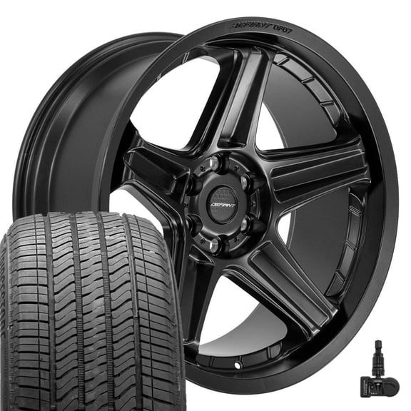 DEFIANT Wheels DF07 22 Inch Rims Fit 6x139.7 22x10 Satin Black (Set of 4)