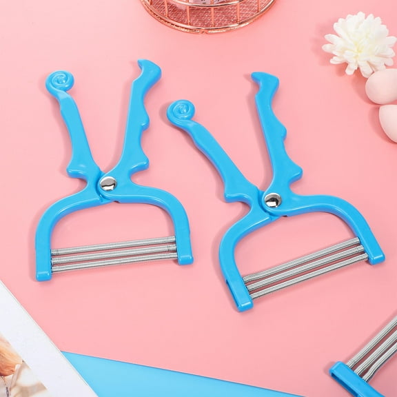 BESTONZON 3Pcs Blue Facial Hair Removal Spring Manual Epilator for Home Use Suitable for All Skin Types