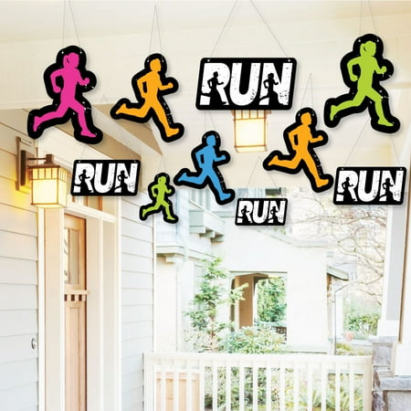 Hanging Set The Pace - Running - Outdoor Track, Cross Country or Marathon Party Hanging Porch & Tree Yard Decor-10 Ct