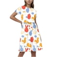 thumbnail image 2 of LOVZFMLL Robe Élégante Décontractée à Carreaux avec Imprimé Floral pour Filles Enfants, 2 of 5