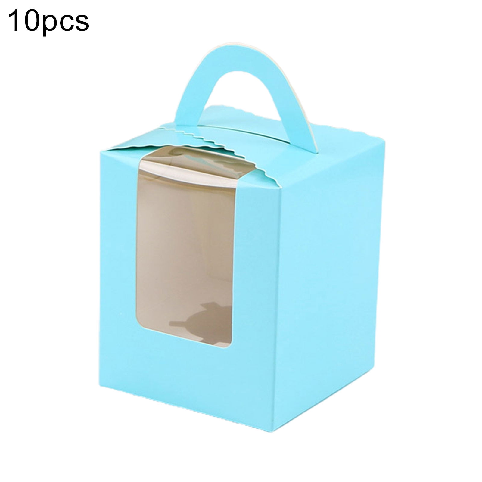 10 Pcs Individual Cupcakes Boxes, Portable Paper Cupcake Holder