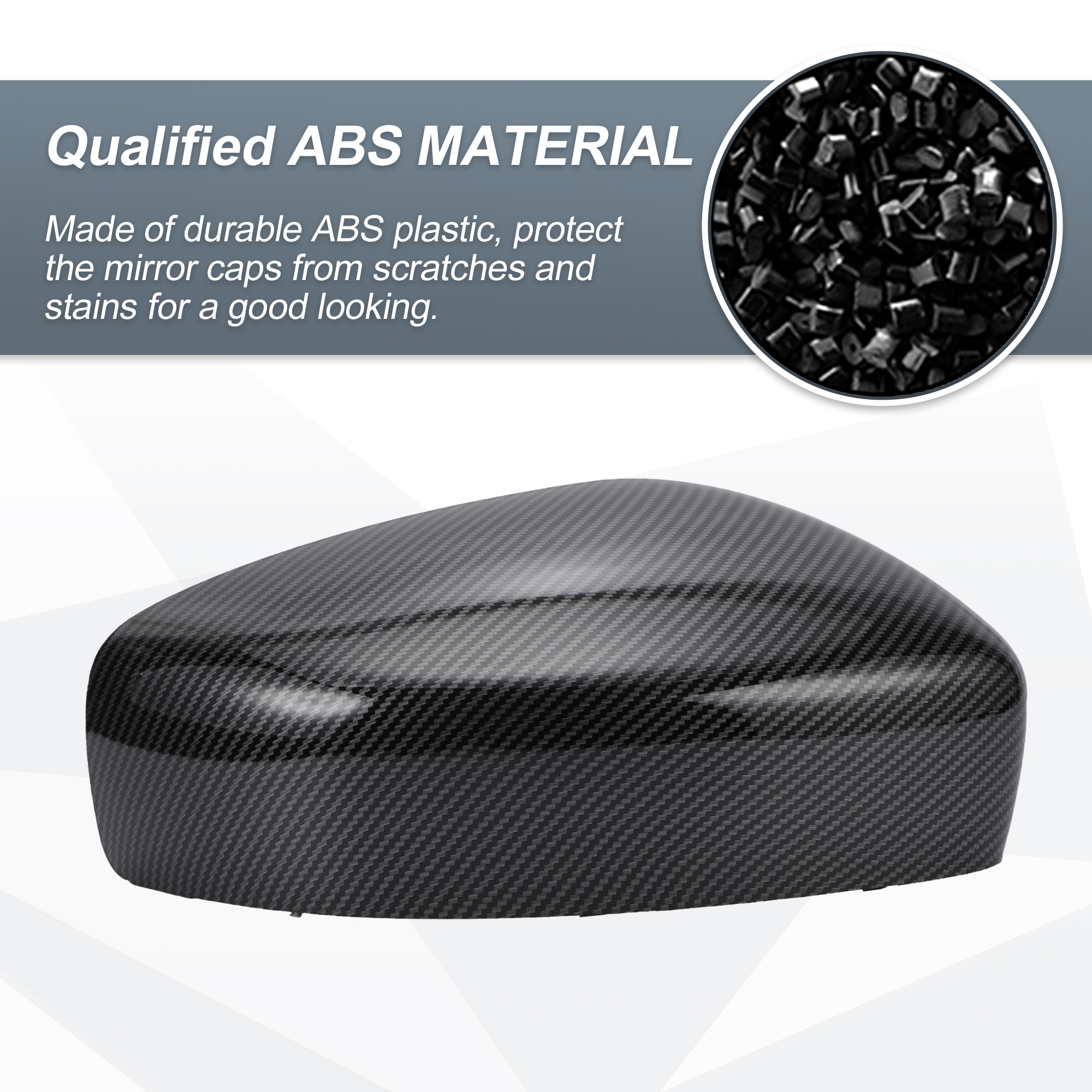 Unique Bargains Car Rear View Mirror Cover Cap for Infiniti G37 G25 Q60 Q40 Black Carbon