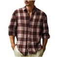 thumbnail image 2 of Aloohaidyvio George Mens Long Sleeve Flannel Shirt Warm Casual Soft Cotton Button Down Plaid Shirt, 2 of 6