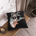 thumbnail image 3 of DouZhe Velvet Decorative Throw Pillow Covers Set of 2, Soft Square Cushion Cover with Invisible Zipper Rock Skull Guitarist Printing, 18"x18", 3 of 7