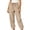 Khaki, variant on Kezqiaxn Trousers Pants for Women Summer Checkered Elastic Waist Loose Casual Pants with Pockets Fashion Clothing