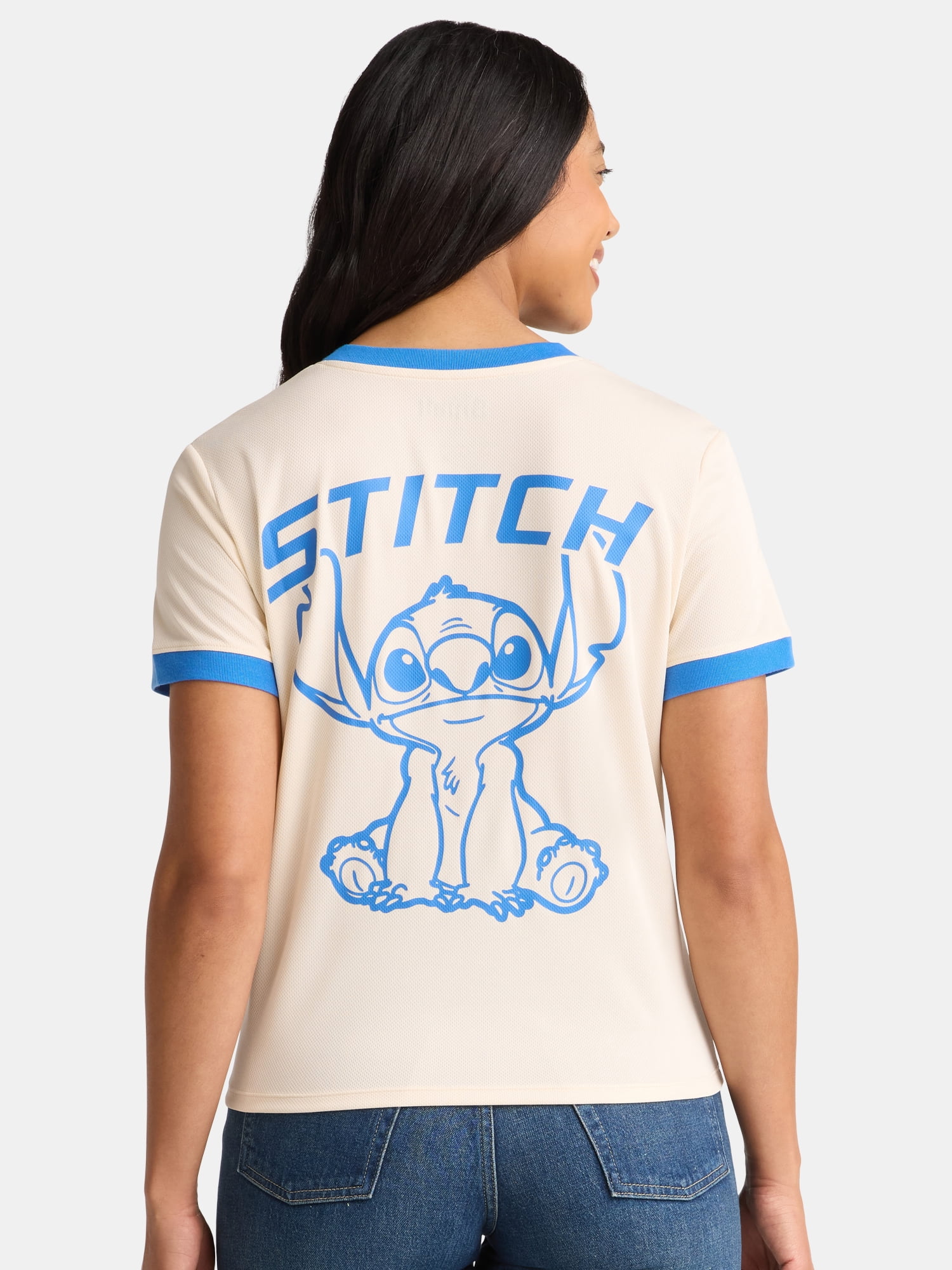 Disney Stitch Women’s Sporty Graphic Tee, Sizes XXS-XXL