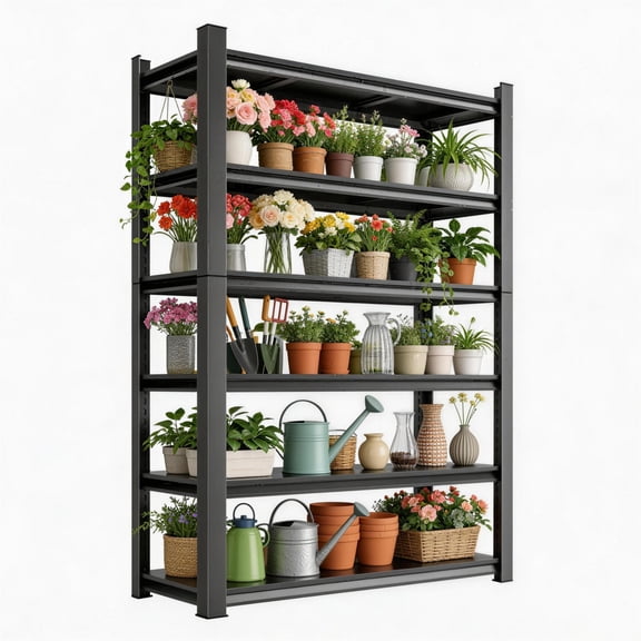63" H Storage Shelves Standing Shelf Units Metal Shelf Organizer Unit Metal Shelves Adjustable Pantry Shelf for Closet Pantry Basement Kitchen Warehouse 63" H X 40" W X 16" D