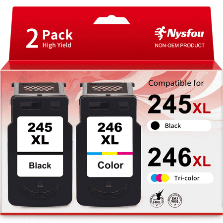 245XL Ink Cartridges for Canon Ink 245 and 246 for PIXMA MG2522 TS3122 MX492 MX490 Printer (Black, Tri-Color)
