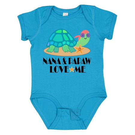 

Inktastic Nana and Papaw Love Me Grandchild Turtle Gift Baby Boy or Baby Girl Bodysuit
