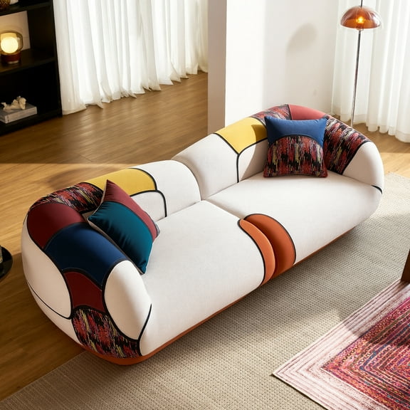 YINIX 102" Modern Sofa with Extra Deep Seat, Comfy Upholstered Couch for Living Room,Beige