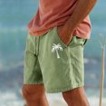thumbnail image 2 of Work Shorts for Men Shorts Resort 3D Printed Shorts Elastic Waist Drawstring Boxer Shorts Green M, 2 of 6