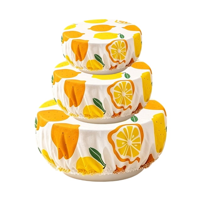 BINGLI Reusable Beeswax Bowl Covers - Food Cover Stretch Edging, Stretchable Beewax Wrap, Elastic Storage Wraps for Storage Containers,set of 3