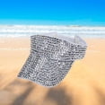 thumbnail image 3 of Bling Rhinestones Sun Visor Hat Sun Protection Hat for Women Men Beach Argent, 3 of 9