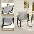 thumbnail image 3 of Asofer 3-Piece Outdoor Patio Furniture Set with Glass Table, Bistro Chairs Set for Poolside, Porch, Lawn, Gray, 3 of 12