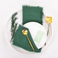thumbnail image 6 of Ksopiavobs Handmade Cloth Napkins with Fringe Set of 8 Emerald Green Cotton Linen Napkins 18"x18" Rustic Dinner Napkins Bulk for Wedding Party Baby Shower, 6 of 7