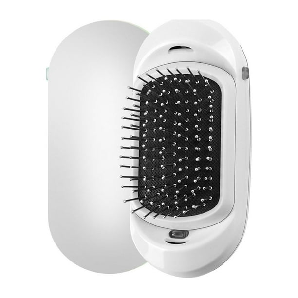 Fiudx Cepillo Portátil, Peine Vibrador de Iones Negativos, Cepillo Masajeador para El Cuero Cabelludo, Desenredante y Antifrizz, Uso Relajante, Práctico para Llevar, Diseño Fácil de Limpiar.