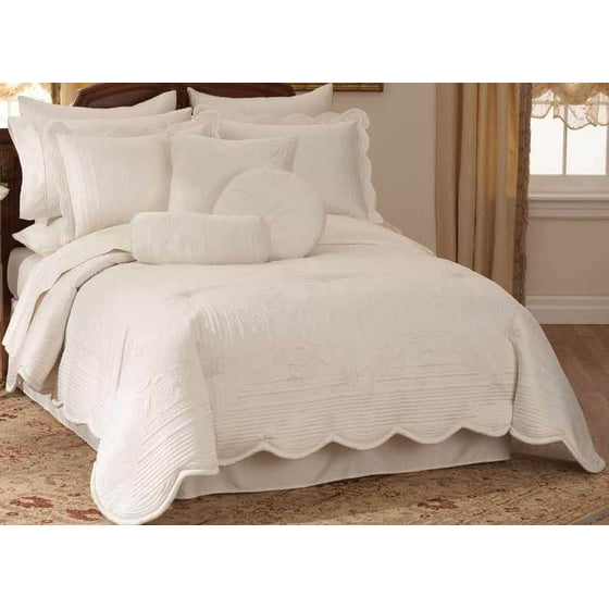 French Tile White Quilt (Full/Queen 86 in. x 86 in.)