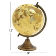 thumbnail image 2 of Decmode - Yellow Metal Spinning Decorative Globe Table Decor, Gold & Copper World Globe, Traditional Decor Metal Globe, Home Decor & Office Decor, 9” x 12”, 2 of 2
