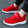 thumbnail image 3 of Kids Running Shoes Girls Solid Color Mesh Sneakers Soft Sole Orthopedic Walking Shoes Lightweight Hook and Loop Tennis Shoes Red 11.5 Little Kid, 3 of 7