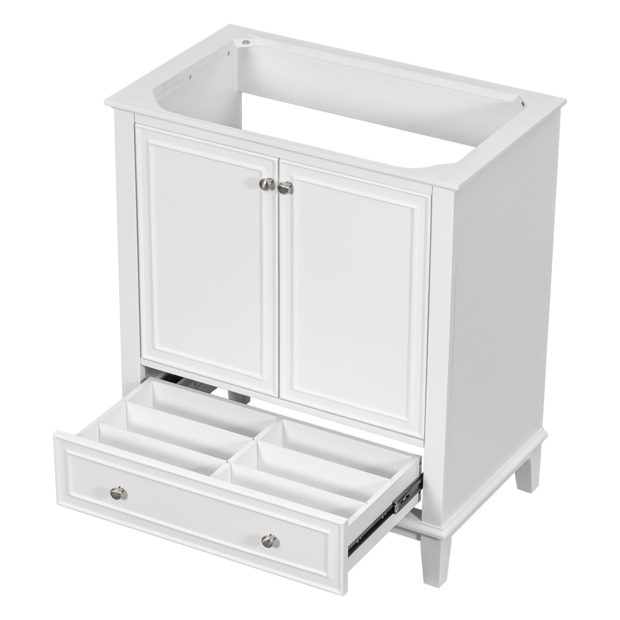 Furvclv 30" Bathroom Vanity, Bathroom Storage Cabinet Without Sink, Multi-functional Bathroom Vanity With Doors Drawers Adjustable Shelf, Solid Frame MDF Board Cabinet