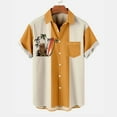 thumbnail image 3 of Playeras Y Camisas Para Hombre Camisa de manga corta con solapa y hebilla de bolsillo con impresión digital 3D para hombre (Yellow, XL), 3 of 4