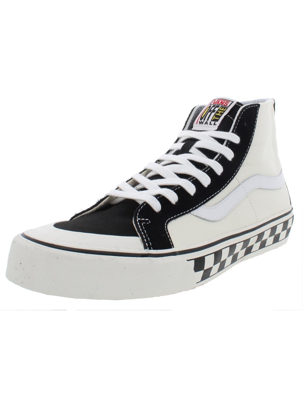 blue vans with checkered trim