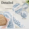 thumbnail image 6 of Coral Coastal Throw Pillow Cover, Pillowcase Protectors with Zipper, Breathable Decorative Lumbar Pillow Case Cover, Summer Beach Starfish Nautical Shell Pillow Shams for Couch Sofa 12x20Inch, 6 of 8