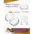 thumbnail image 3 of Plus W Shaped Pregnancy Pillow for Sleeping, Adjustable Maternity Pillow for Side Sleepers, Portable Wedge Belly Support, Compact Design for Back Belly and HIPS, Grey and White, 3 of 8