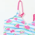 thumbnail image 4 of GYRATEDREAM Girl's 3 Piece Bikini Swimwear Cute Swimsuits Quick Dry Bathing Suit High Waisted with Cover Up Beach Skirt, 4 of 5
