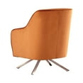 thumbnail image 2 of Polyester Upholstered Swivel Accent Chair with Welt Trim, Orange, 2 of 3