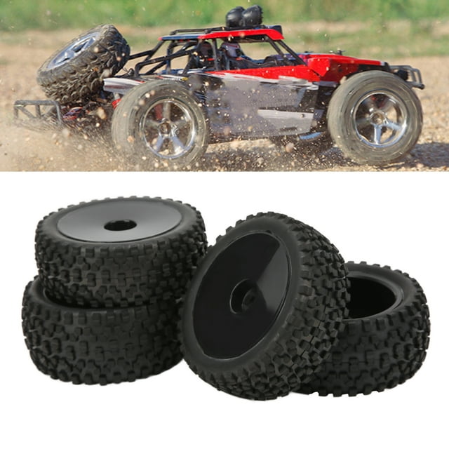 Peahefy 12mm Hex RC Wheels And Tires, Strong Grip Environmentally Friendly RC Front Rear Tires And Wheels For 1/10 RC Off Road Car