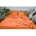 thumbnail image 2 of Mezzati Brushed Microfiber Bed Sheet Set - Ultra Soft and Lightweight for Ultimate Sleep Comfort, Wrinkle Free and Color Fade Resistant, 3pc Persimmon Orange Twin, 2 of 5
