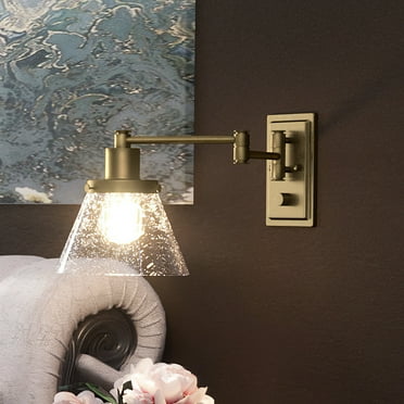 Luxury Traditional Indoor Wall Sconce, 9.625''H x 8''W, with Modern Farmhouse Style Elements, Colonial Design, Olde Brass Finish and Clear Seeded, UHP3302